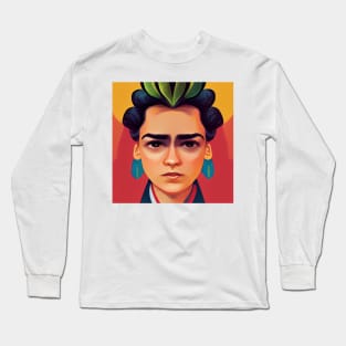 Frida Kahlo Portait | Digital Art Long Sleeve T-Shirt